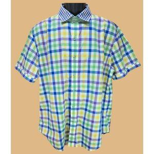 Robert Graham X Collection Mens S/S Shirt XL Multicolor Check